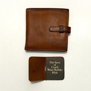 Vintage Coach Water Buffalo Bifold Wallet With Mini Book